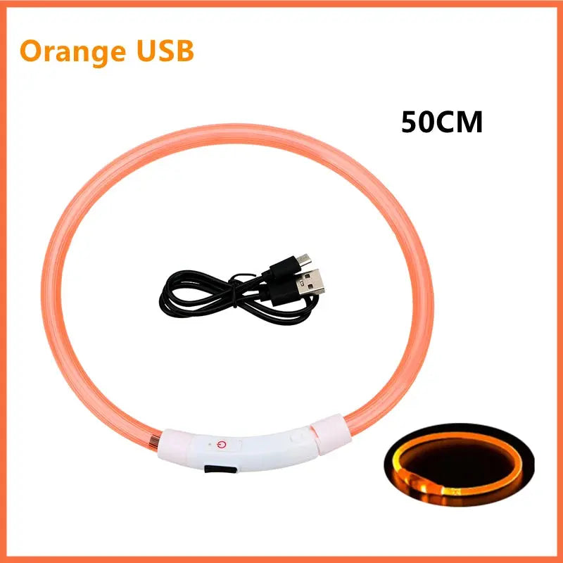 USB-aufladbares LED-Leuchthalsband für Hunde und Katzen Petoria