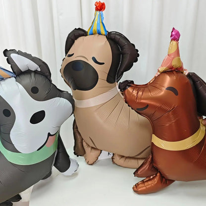 4 Animal Dog Aluminum Foil Balloons Cute Dog Theme Birthday, Anniversary Decoration, Shower, Pet Party Decoration Petoria Store