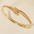 Trendy Edelstahl Goldene Schlange Eule Zirkonia Armband Für Frauen Klassische Tiere Armreifen Schmuck Zubehör Sommer Als Geschenk