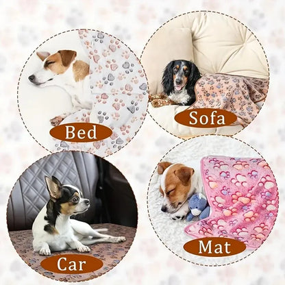 🐾 Petoria® Premium Flanelldecke mit Pfotenmuster – Weich, Warm &amp; Kuschelig für Hunde &amp; Katzen Petoria