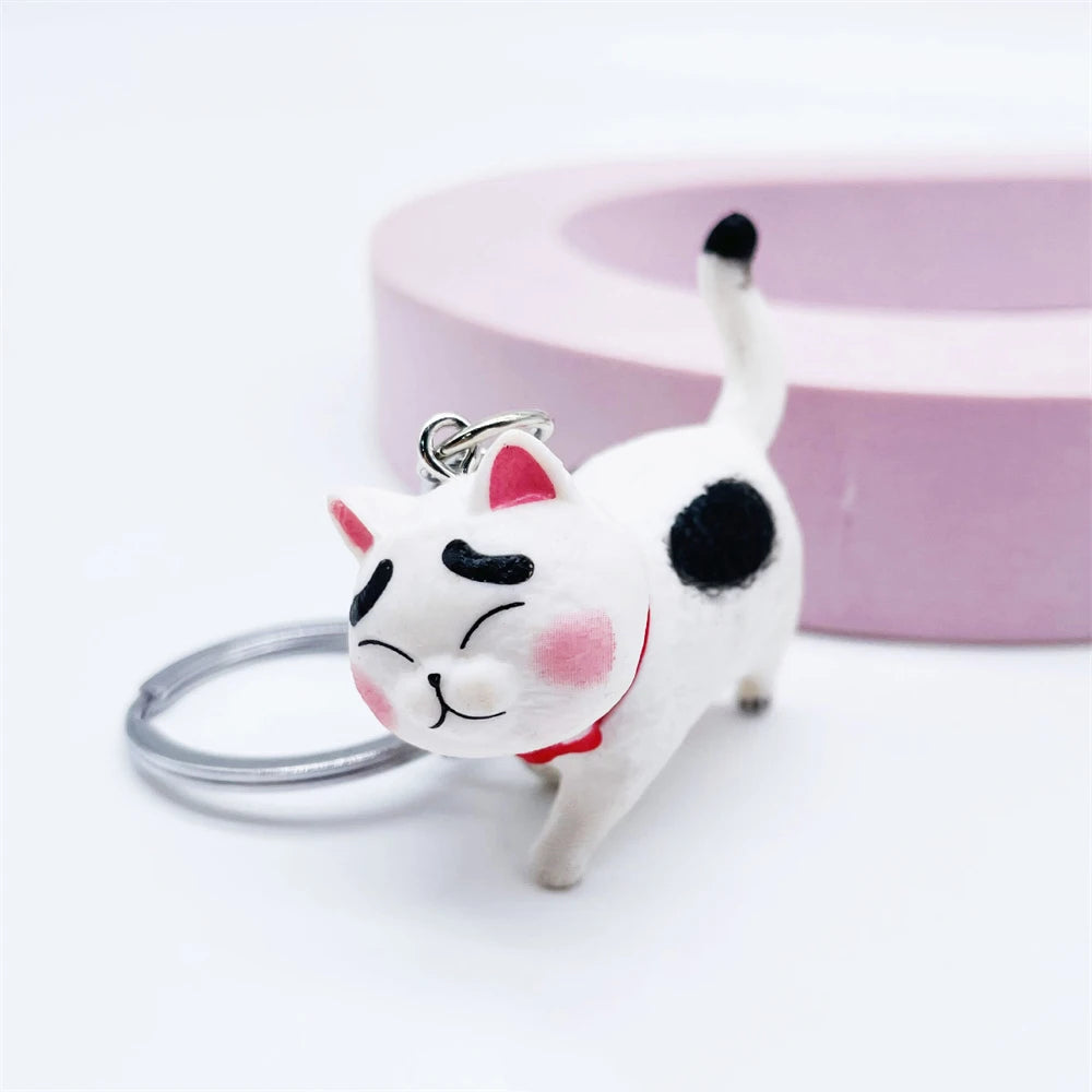 Cartoon Kätzchen Schlüssel bund Heilung Tier Schlüssel anhänger kreative Katze Anhänger für Frauen Auto Schmuck Schlüssel ring Geldbörse Tasche Zubehör Geschenke