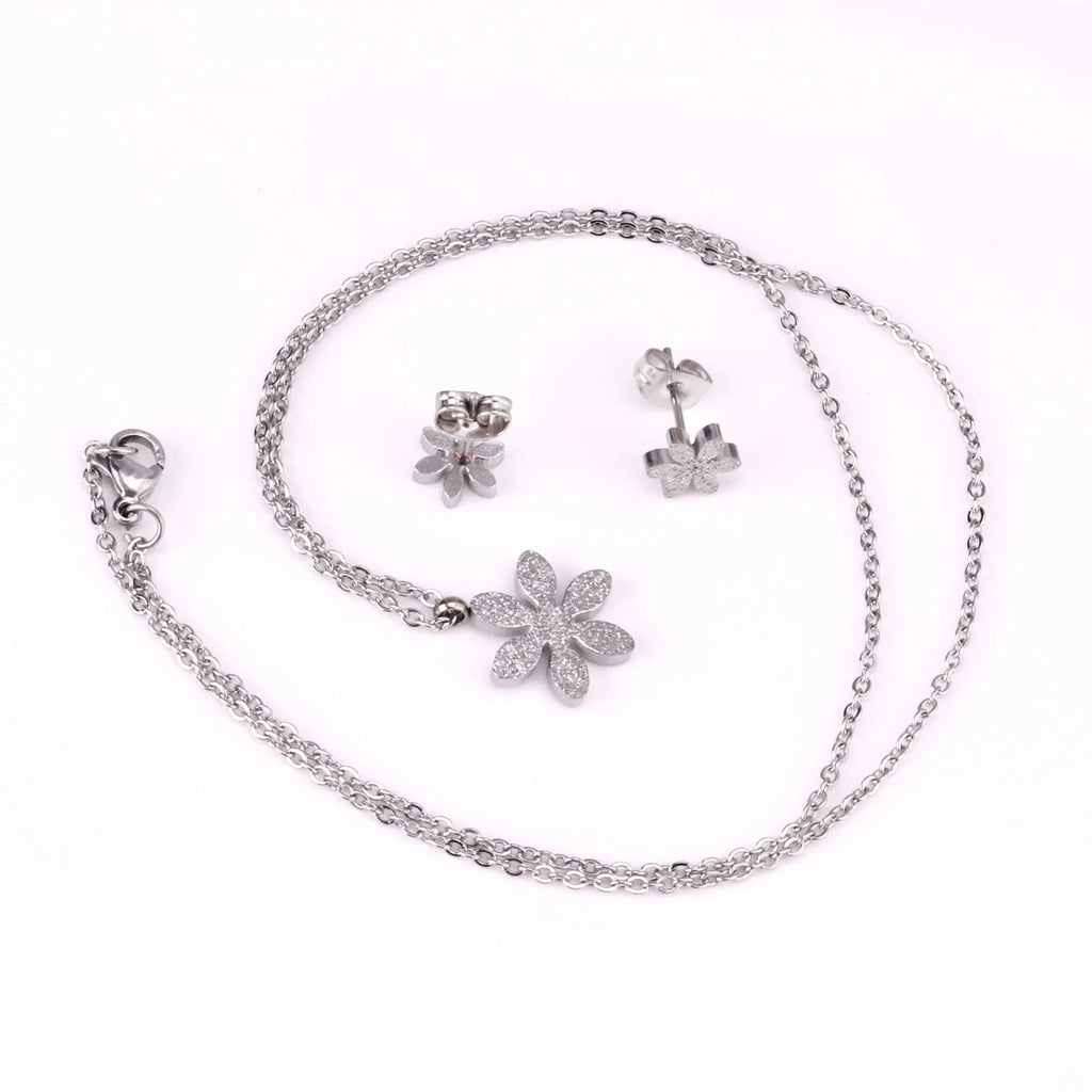 Natura Sabi Edelstahl-Schmuck, Tiere, Kreuz, Anhänger, Halskette, Ohrringe, Sets für Damen, Goldfarbe, 2021, trendiger Großhandel