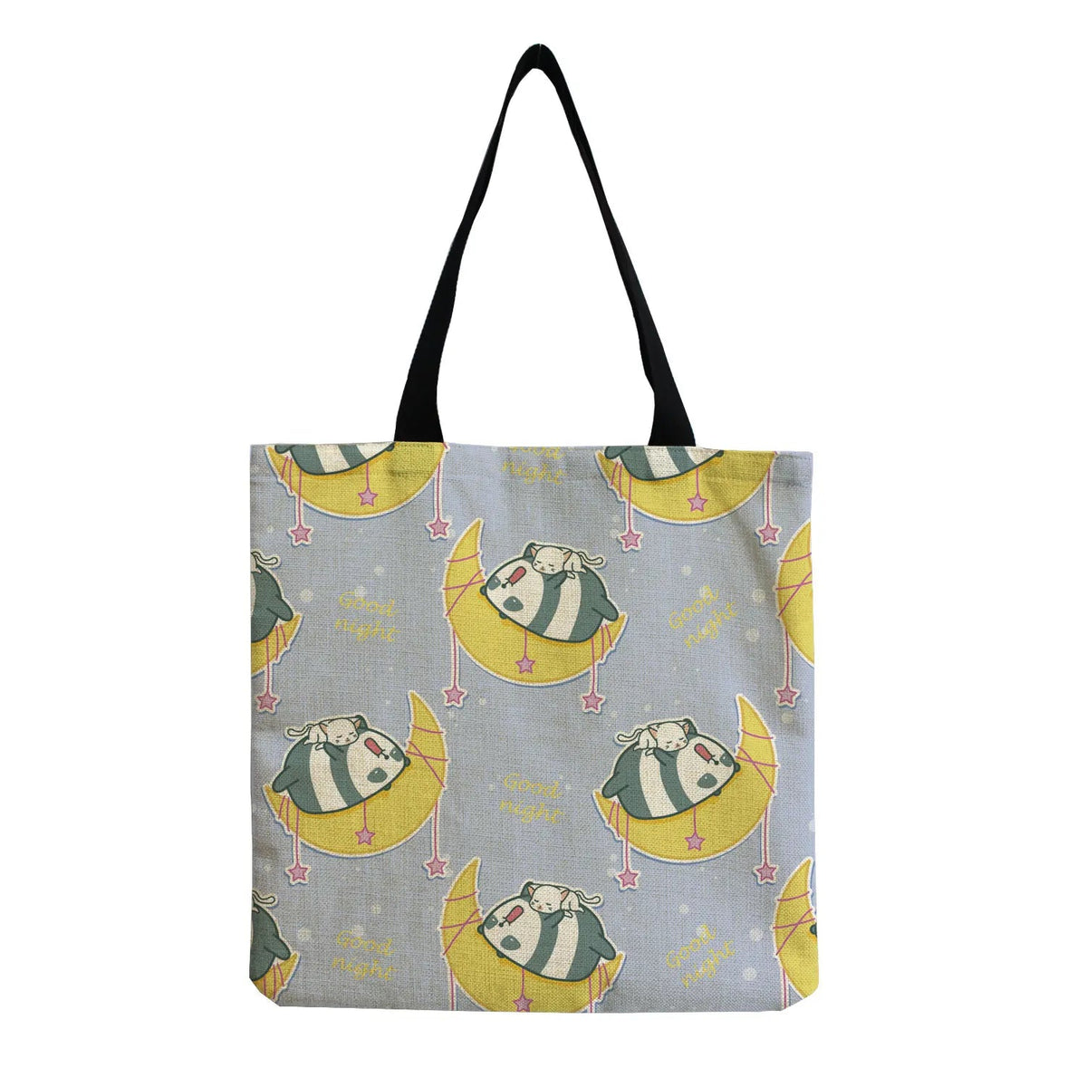 Cartoon Cute Dinosaur Printed Tote Linen Personality Girl Shoulder Bag Large Capacity Travel Storage Packs Women Shopping Bag Petoria Store