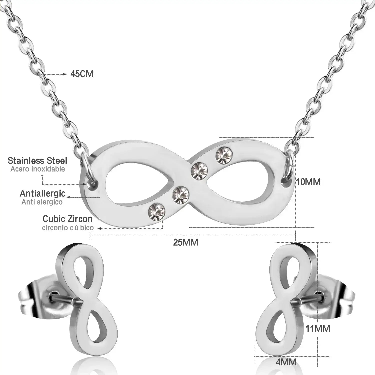 Edelstahl Schmuck Set mit Tiermotiv