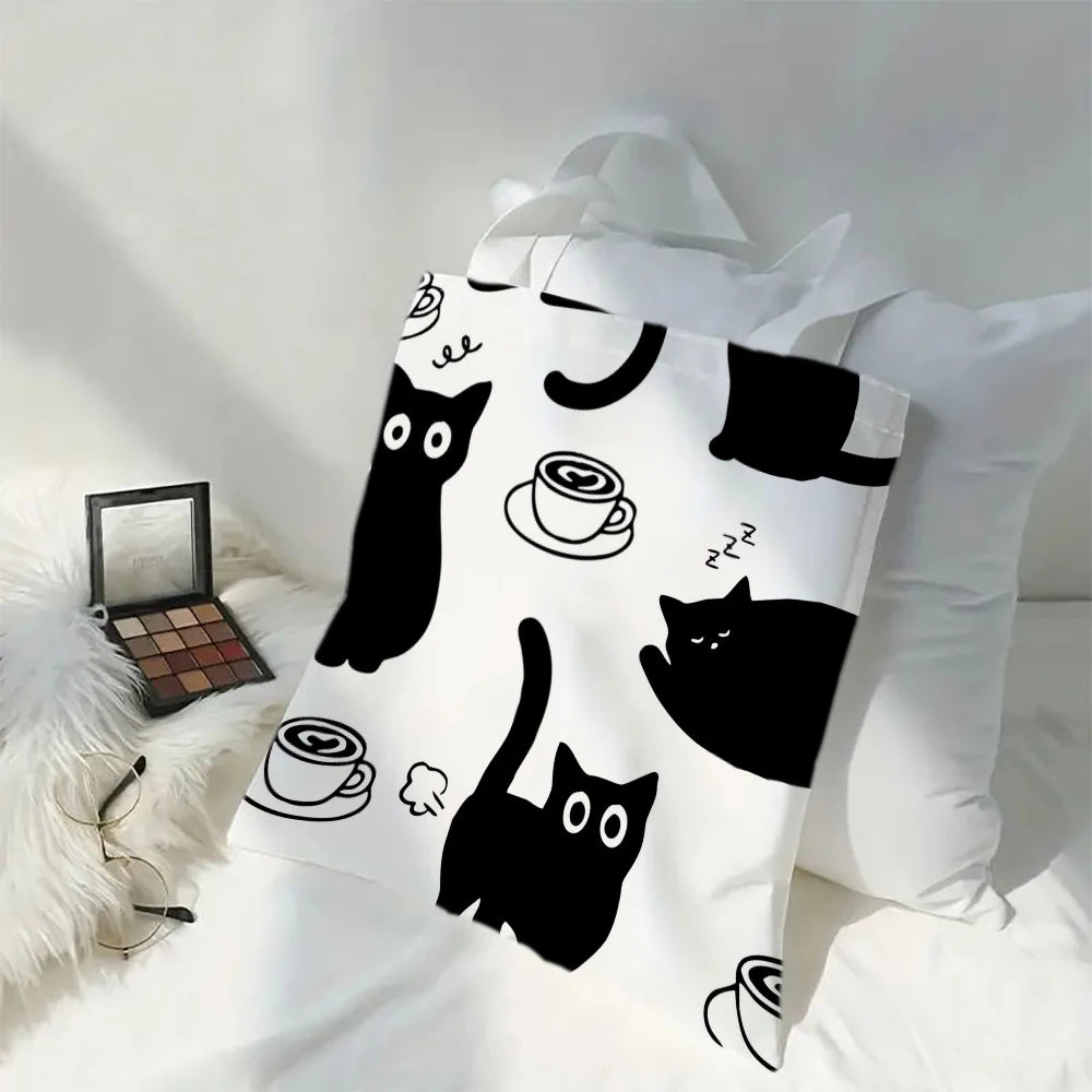 Kawaii Chic Cartoon-Tiere Katze Große Kapazität Tragetasche Schmetterling, Panda Stilvolle Umhängetasche für Frauen