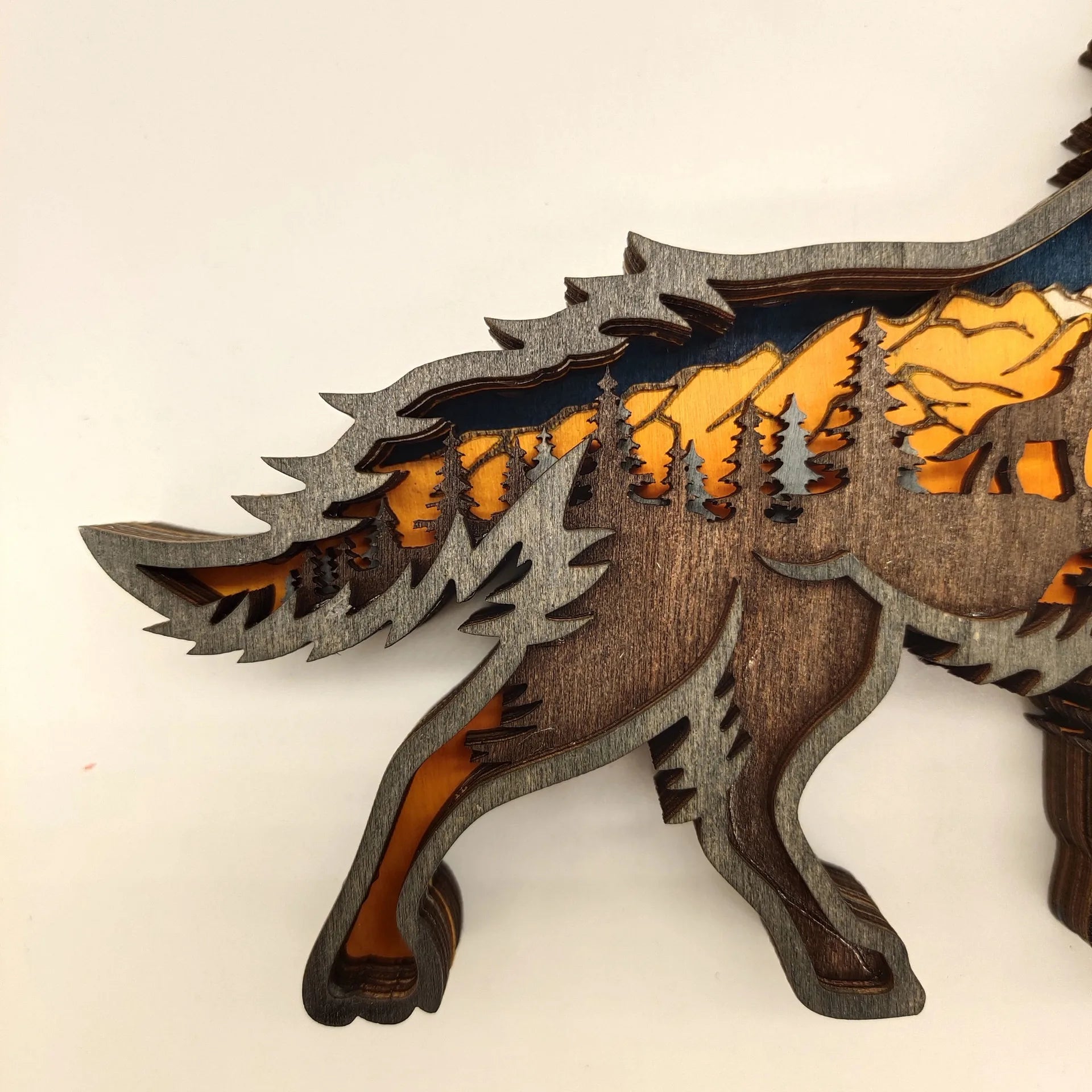 3D Holz Tier Wanddekoration Handgeschnitzte Holzkunst