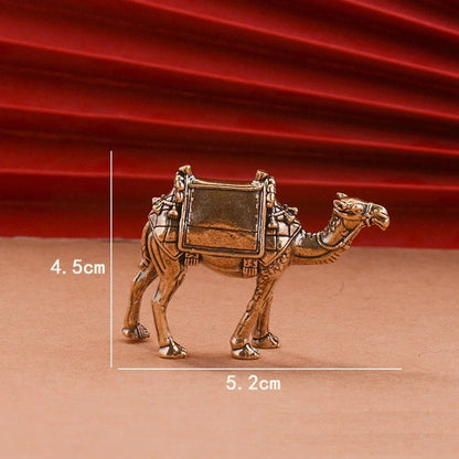 Brass Donkey Small Ornament Antique Copper Camel Animal Equus Asinus Miniature Figurines Home Desktop Decoration Accessories Petoria Store