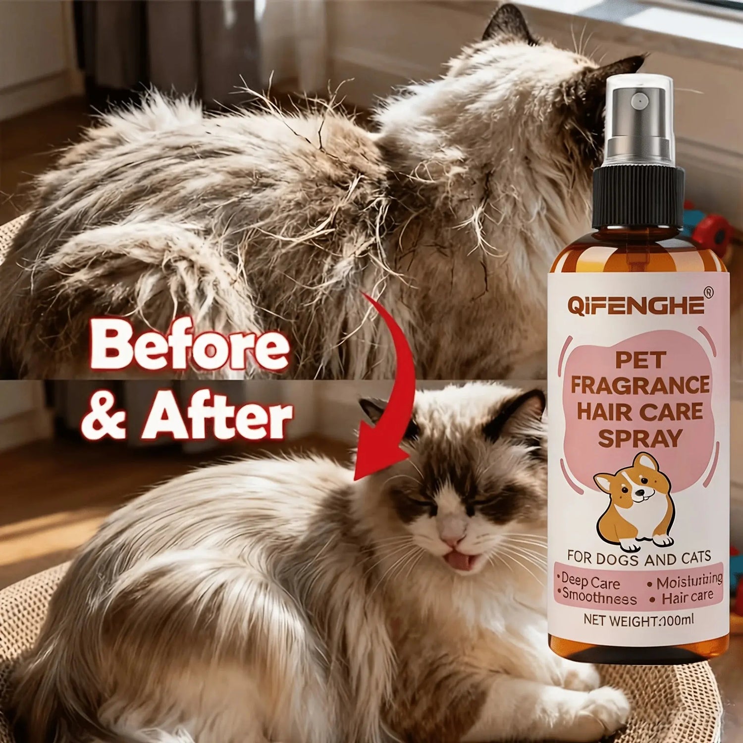 Fellpflegespray für Hunde und Katzen Petoria
