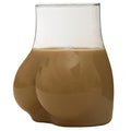 Gesäßförmige Tasse, 450 ml, transparentes Borosilikatglas, Kaffeetasse, tragbare Glastasse für Wasser, Milch, Kaffee, Kakao, lustiges Trinken