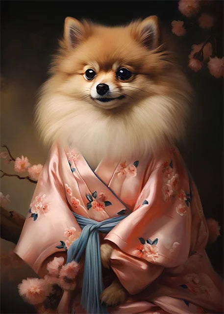 Animal Dog Portrait Art Canvas Painting Dog Dressed King Funny Posters and Prints Wall Art Pictures for Home Living Room Decor Petoria Store