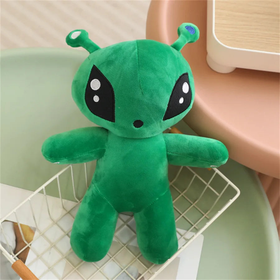 Grüne Alien-Plüschtiere, niedliche große Augen und lange Ohren, weiches Stofftier-Plüsch, besonderer Begleiter, Geschenk für Kinder und Dekoration von Räumen