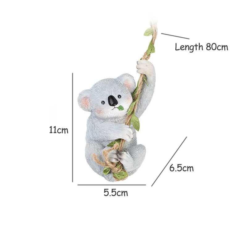 Creative Resin Animal Hanging Garden Ornaments - Koala &amp; Orangutan Mini Figurines Decor for Lawn Garden Yard Terrace Patio Tree Petoria Store