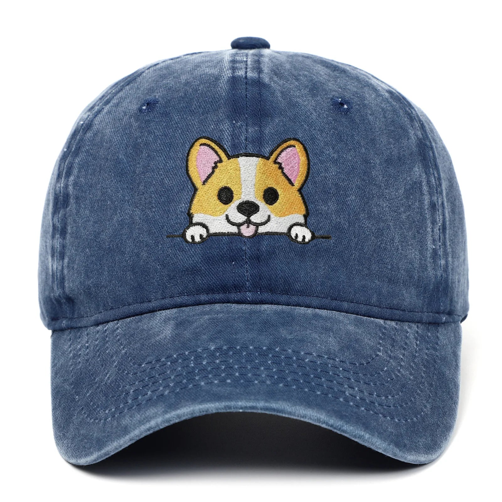 Stickerei Kappe Cartoon Corgi Hund Baseball Caps Mode Sommer Zubehör Sonnenschutz Hut Unisex Weiche Gewaschene Top Cap Flut Hüte
