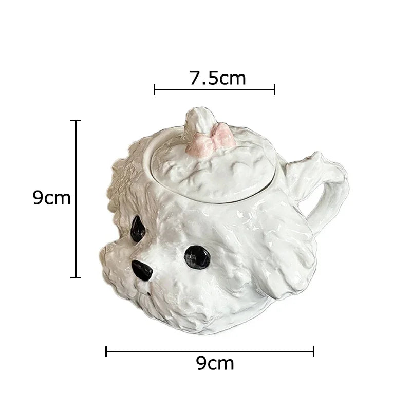 Niedliche Teddy-Hundebecher, Keramiktasse und Untertasse, Esstisch, Kaffeetasse, Milchteebecher, Nachmittagstee, Teetasse, Fruchtsaftbehälter