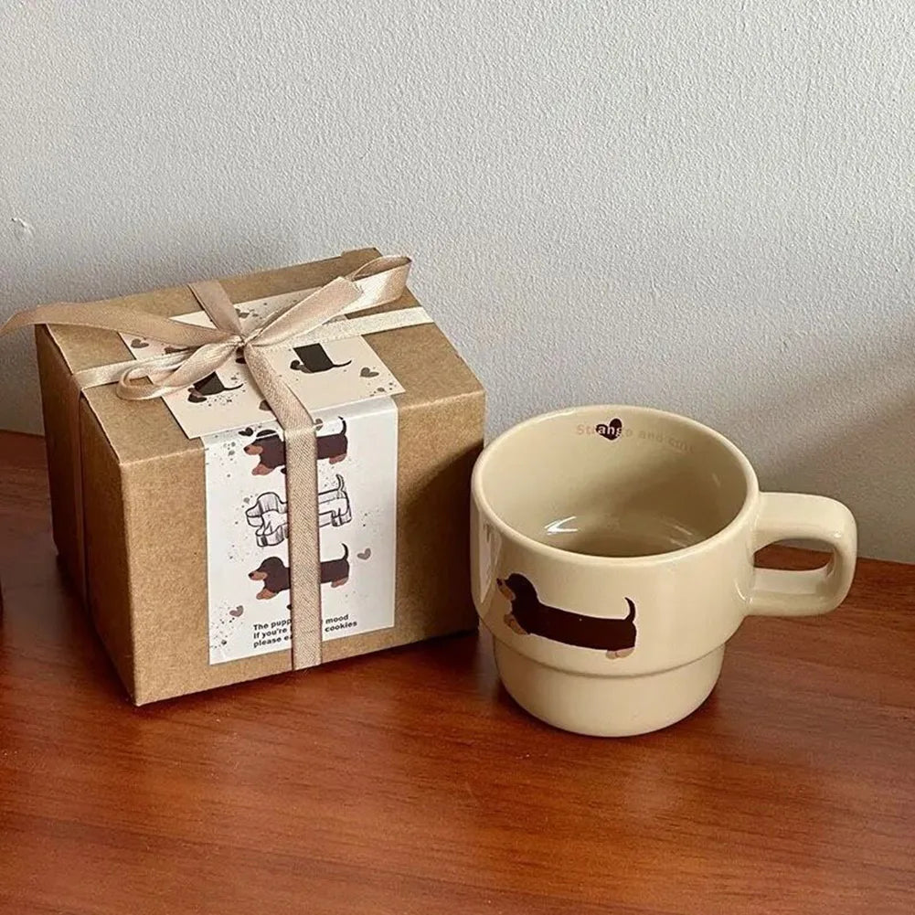 Dackel Keramiktasse Lustiger Kaffeebecher Premium