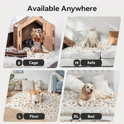 🐾 Petoria® Premium Flanelldecke mit Pfotenmuster – Weich, Warm &amp; Kuschelig für Hunde &amp; Katzen Petoria