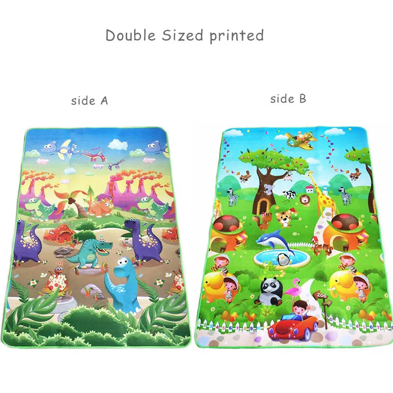 Baby-Spielmatte, doppelseitiger Tiere-Kinderteppich, Lernspielzeug für Kinder, weicher Boden, Krabbelteppich für Kleinkinder, Spielaktivität, Fitnessstudio