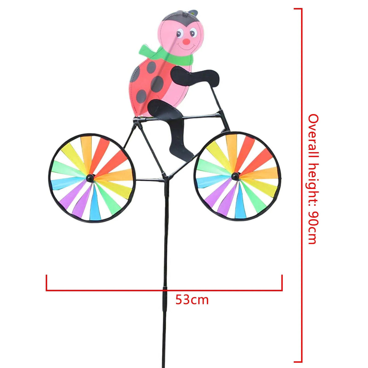 Cute 3D Animal on Bike Windmill Yard Art Whirly Garden Stakes Decorations for Holiday Garden Decoration Petoria Store