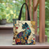 Floral Cat Pattern Tote Bag, Aesthetic Canvas School Shoulder Bag, Lightweight Grocery Shopping Bag Petoria Store
