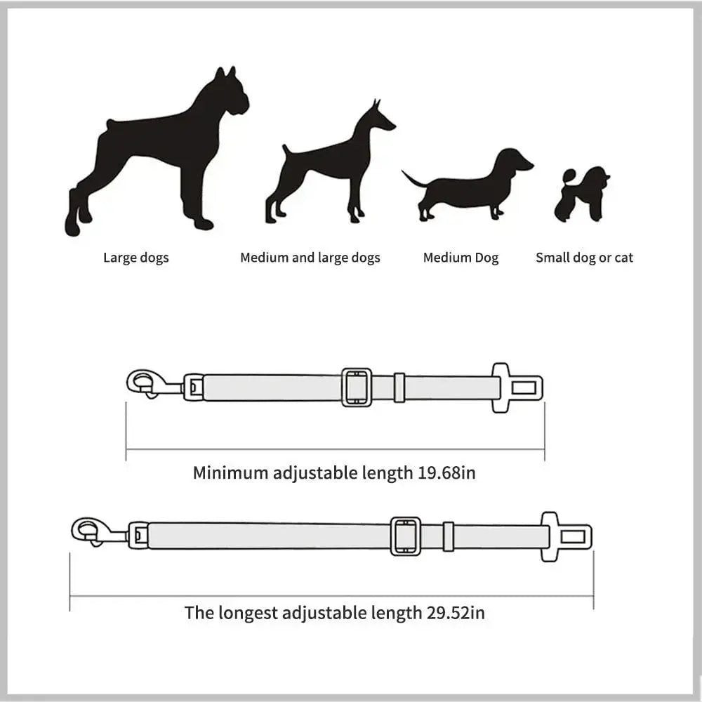 Verstellbarer Autosicherheitsgurt für Hunde und Katzen Petoria