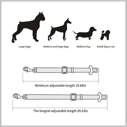 Verstellbarer Autosicherheitsgurt für Hunde und Katzen Petoria