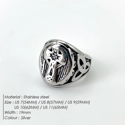 Edelstahl Vintage Ring Herren Klassischer Schmuck