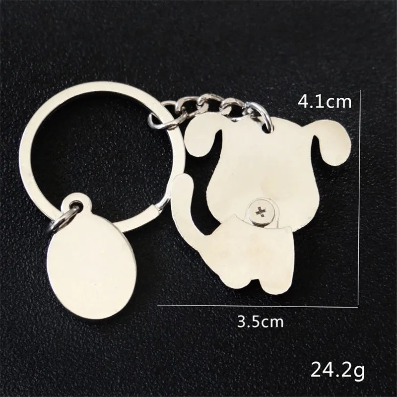 Kreativer, lustiger, schöner beweglicher schöner Hund-Schlüsselanhänger, Katzen-Schlüsselanhänger, Schlüsselanhänger, Ring, Schlüsselanhänger-Halter