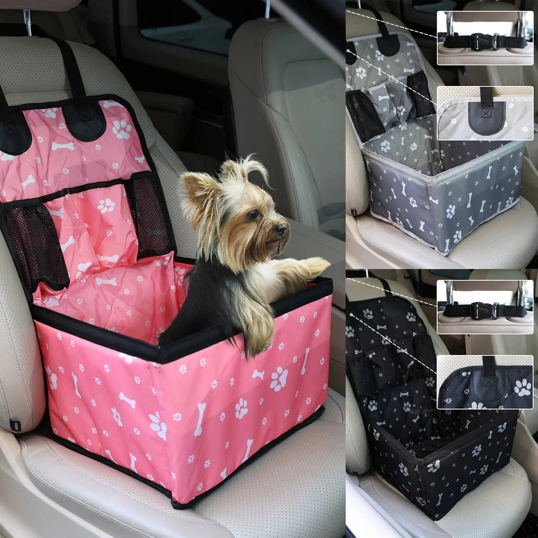 🐾 Petoria® Hunde-Autositz mit Aufbewahrungstaschen – Wasserdichter Autositz für kleine &amp; mittelgroße Hunde Petoria