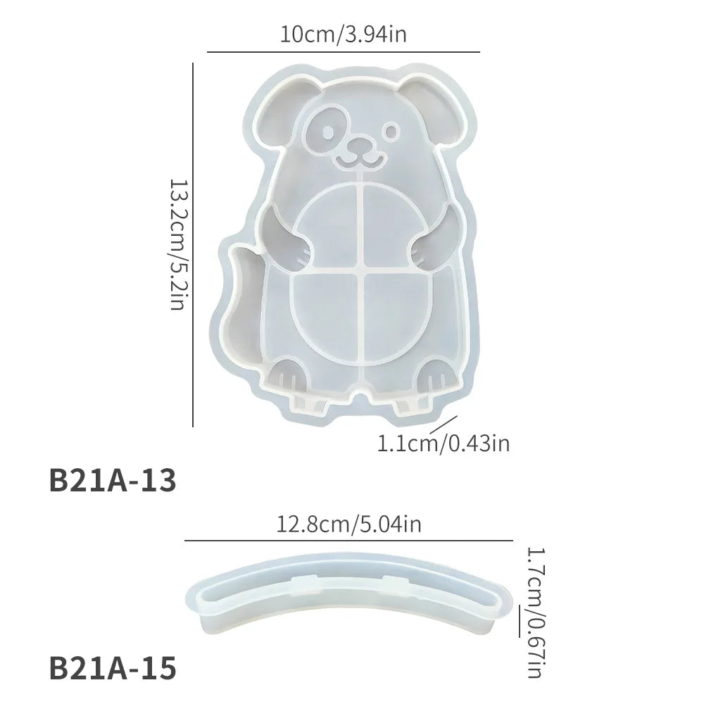 Cartoon Animal Photo Frame Silicone Mold DIY Cat Dog Dinosaur Picture Frame Resin Mould For Home Decoration Desktop Ornament Petoria Store