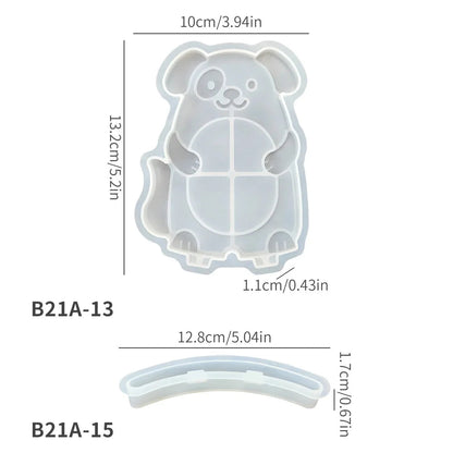 Cartoon Animal Photo Frame Silicone Mold DIY Cat Dog Dinosaur Picture Frame Resin Mould For Home Decoration Desktop Ornament Petoria Store