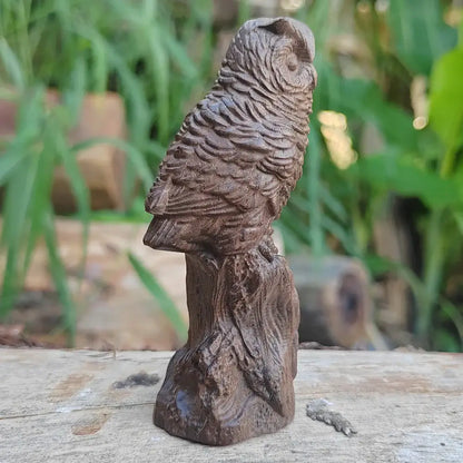 Eulen Holzfigur Skandinavische Dekoration