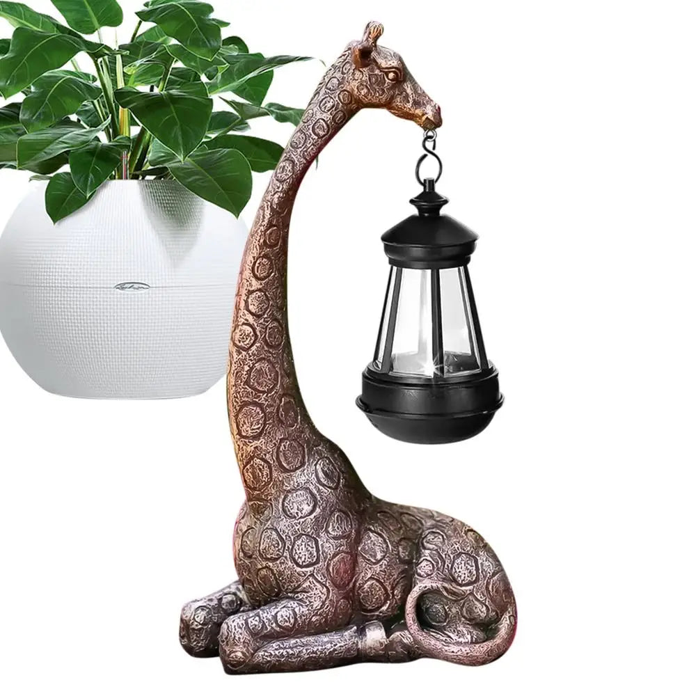 Cute Giraffe Solar Light Garden Statue Animal Figurine Lantern Giraffe Sculpture Animal Resin Statue Backyard Art Craft Ornament Petoria Store