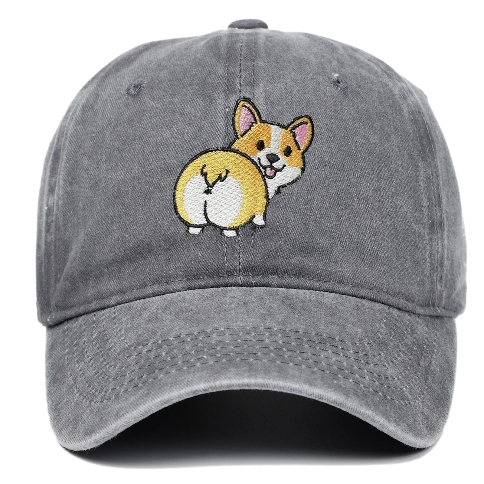 Stickerei Kappe Cartoon Corgi Hund Baseball Caps Mode Sommer Zubehör Sonnenschutz Hut Unisex Weiche Gewaschene Top Cap Flut Hüte
