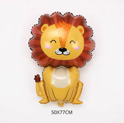 New Cartoon Animal Theme Foil Balloon Jungle Safari Forest Lion Rabbit Kids Birthday Decoration Supplies Elephant Giraffe Baloon Petoria Store