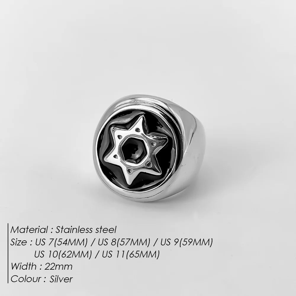 Edelstahl Vintage Ring Herren Klassischer Schmuck