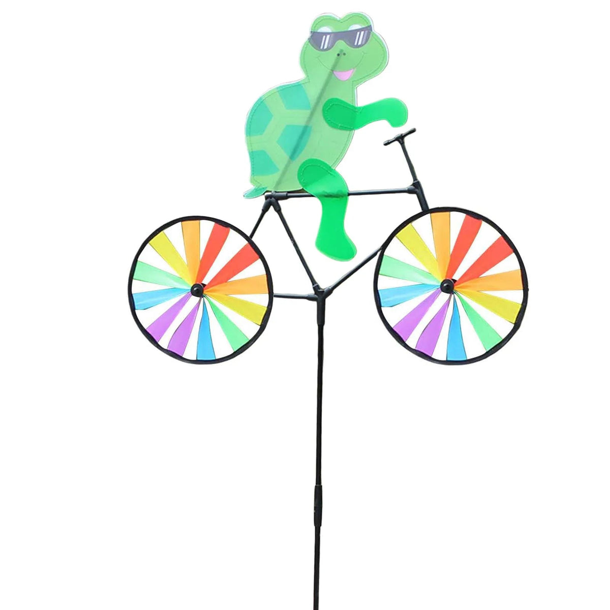Cute 3D Animal on Bike Windmill Yard Art Whirly Garden Stakes Decorations for Holiday Garden Decoration Petoria Store