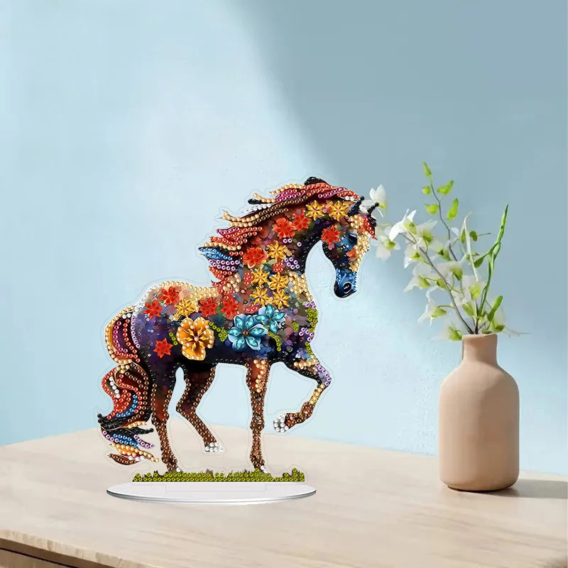 2D/flat diamond drawing animal pattern desktop decoration ornament, DIY unique irregular diamond design, suitable for home decor Petoria Store