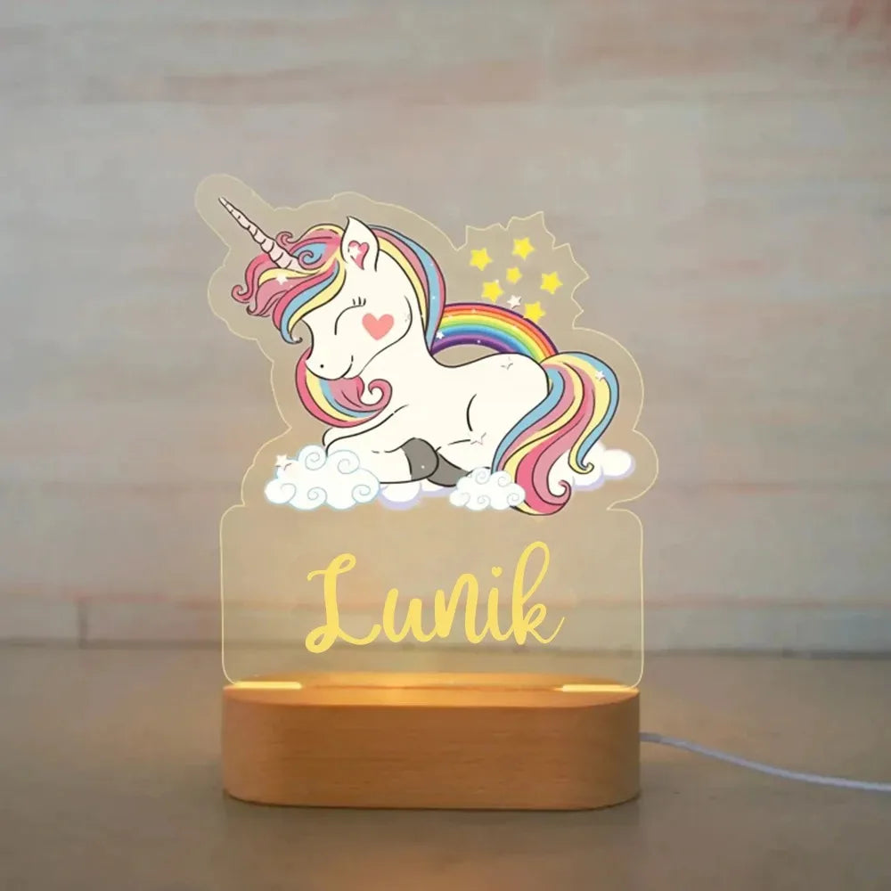 Picture Frame Light Children Animal Night Light Custom Acrylic Lamp Baby Kids Bedroom Decor Neonate Birthday Christmas Gift Petoria Store