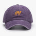 Purple vintage cotton baseball cap with embroidered camel logo, adjustable unisex design for outdoor activities and casual outfits