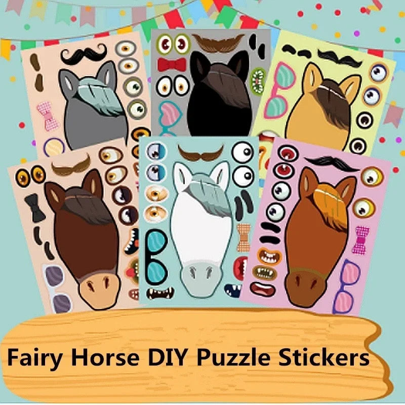 Pferd DIY Puzzle Aufkleber Set Kreativ