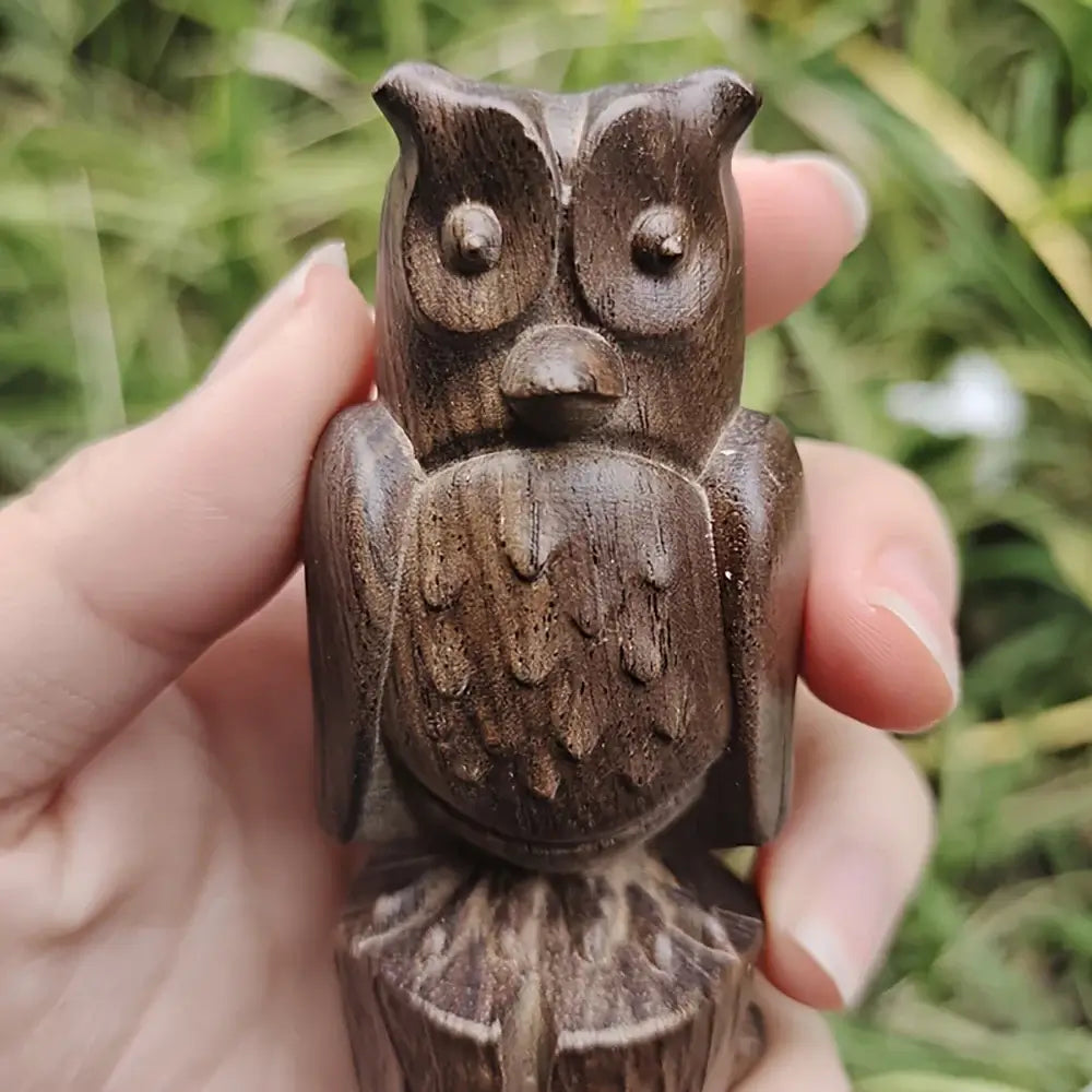 Holz Eulenfigur Handgeschnitzte Dekoration