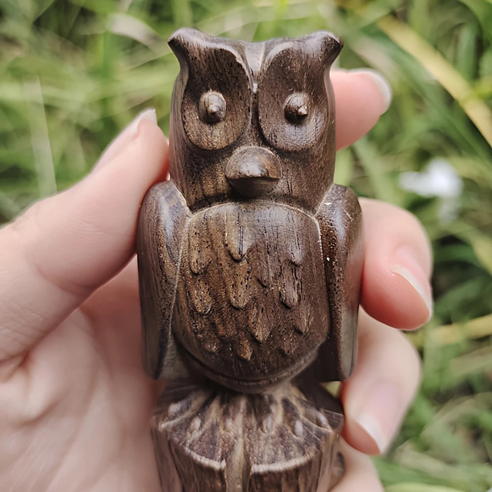 Holz-Eulen-Baumstumpf-Ornamente, Waldthemen-Heimdekorationen, Niedliche Holztierfiguren, Kreative Geburtstags- und Weihnachtsgeschenke, Kinderzimmer-Tischdekoration