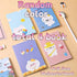Kawaii Cartoon Mini-Notizbücher in bunten Farben, 4 verschiedene Bücher mit charmanten Motiven und 16 Seiten pro Buch.