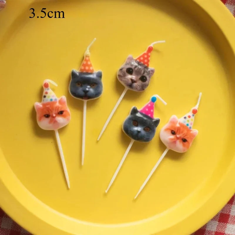 Katzen-Geburtstagskerzen Haustier-Geburtstagstorten-Dekoration Katzen-Geschenkbox-Kerzen Geburtstagsparty Backwaren-Tortendekoration