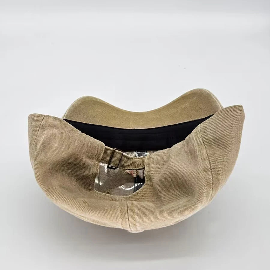 Kamelbraune bestickte Vintage-Baseballkappen aus Baumwolle für Herren und Damen – gewaschene Mütze für Sport, Angeln, Freizeit und Sommer
