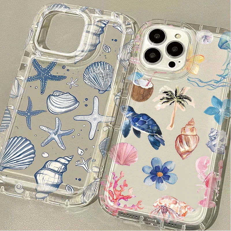 Blaue Ozean-Tiere-Handyhülle für Oppo Realme C55 C53 C35 C33 C30 10 9i 8 Narzo 50 Pro Plus 4G 5G, klare Rückseite