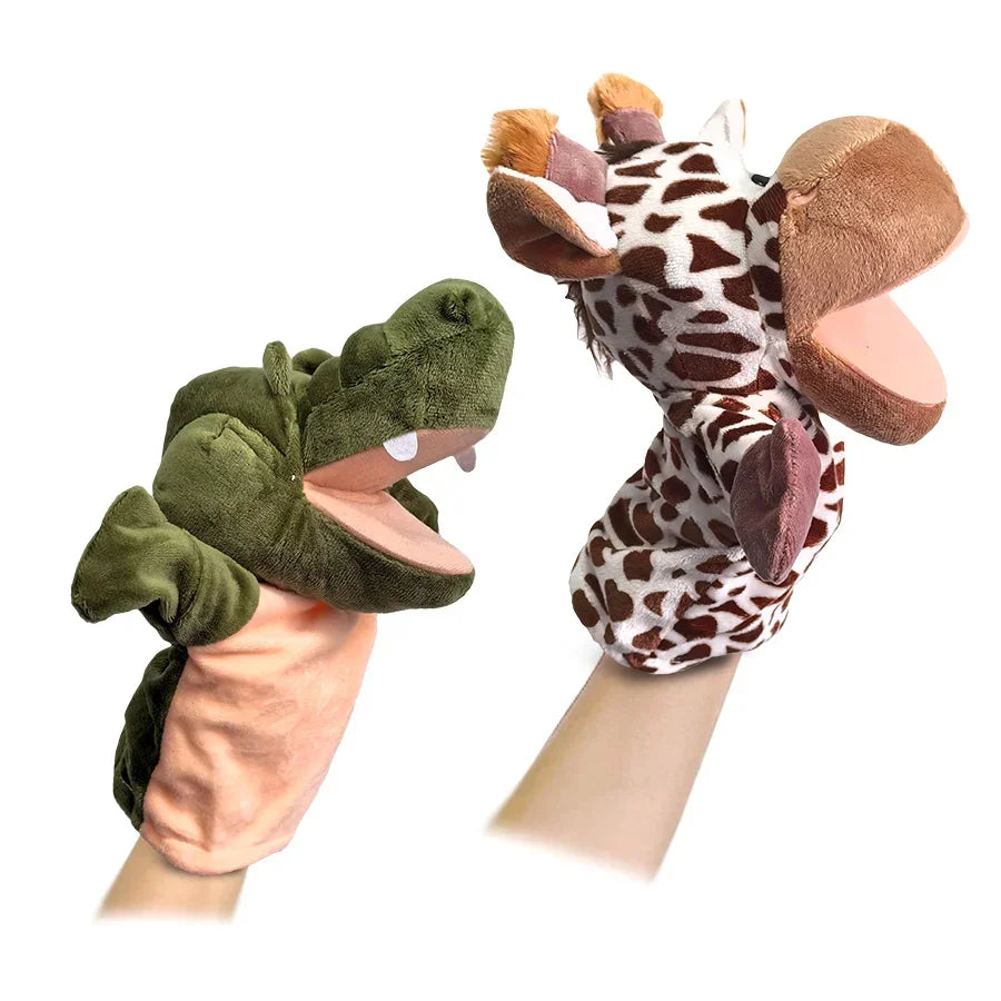 Gefüllte Plüschtiere Spielzeug Hand Finger Story Puppet Kawaii Puppen Pädagogisches Babyspielzeug Löwe Elefant Hase Affe Kinder Geschenk
