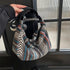 Crossbody Bags Tribal Style Shoulder Bag, Foldable Crossbody Striped Pattern, Flag Theme Hand Washable Edge Painted Lining Petoria Store