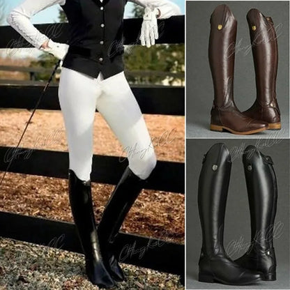 Reitstiefel für Damen aus PU-Leder – Hoch und bequem