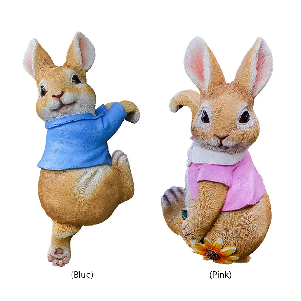 Cute Rabbit Figurine Decoration Garden Supplies Resin Flower Pot Pendant Craft Handicraft  Gifts for Garden Flowers Pot Petoria Store